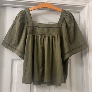 Banana Republic Olive Green Square Neck Top